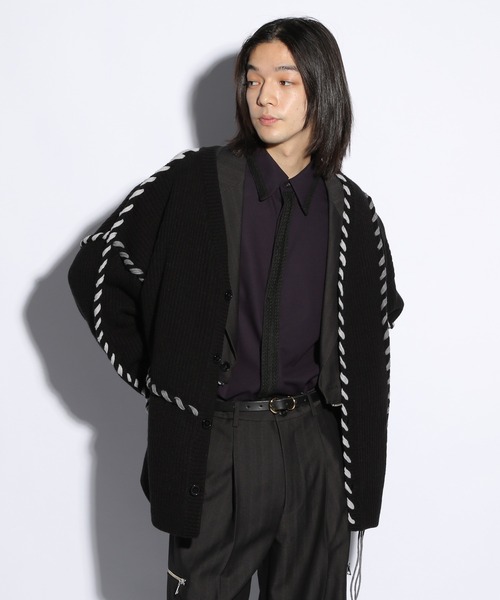 HARE（ハレ） ニットカーディガン FREE パープル メンズ : ZOZOTOWN