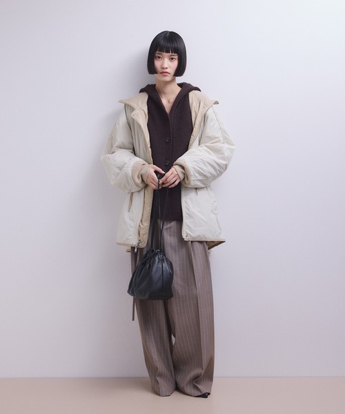 美品 24-25秋冬 アダムエロペ サステナブル ドロストキルティングブルゾン アダム エ ロペ ADAM ET ROPE' 【サステナブル】リバーシブルドロスト