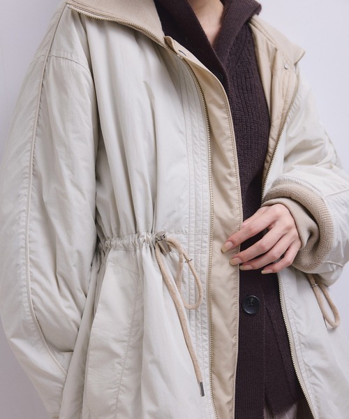 美品 24-25秋冬 アダムエロペ サステナブル ドロストキルティングブルゾン 美品 24-25秋冬 アダムエロペ サステナブル ドロストキルティング