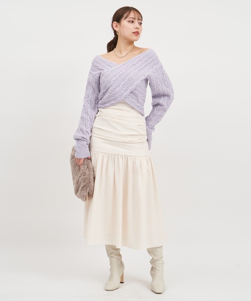 「ROYAL PARTY」 長袖ニット FREE オフホワイト レディース_画像6