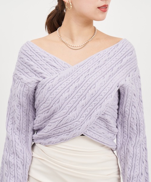 「ROYAL PARTY」 長袖ニット FREE オフホワイト レディース_画像7