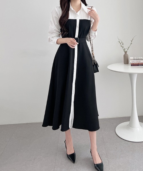 「ABITOKYO」 長袖ワンピース L ベージュ レディース_画像9