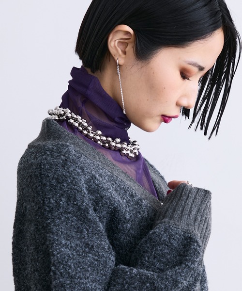 MONOe ピアス ロングチェーンビジュピアス レディース : ZOZOTOWN