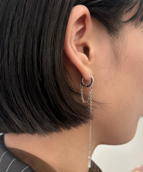 MONOe ピアス ロングチェーンビジュピアス レディース : ZOZOTOWN