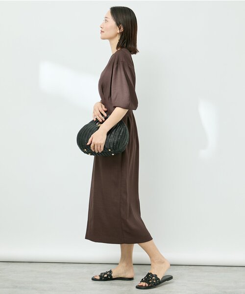 「VERMEIL par iena」 半袖ワンピース 38 グリーン レディース_画像3