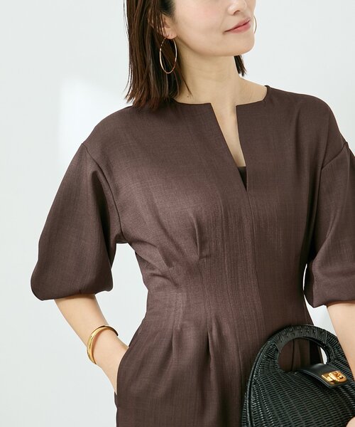 「VERMEIL par iena」 半袖ワンピース 38 グリーン レディース_画像7