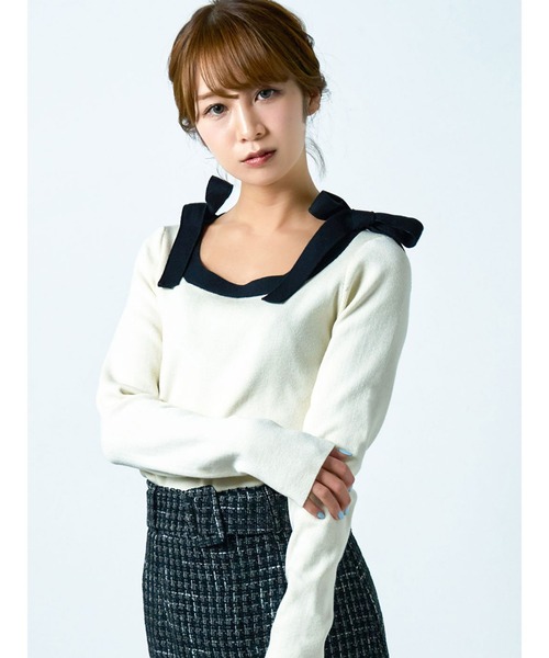 「DURAS」 長袖ニット FREE アイボリー レディース_画像9