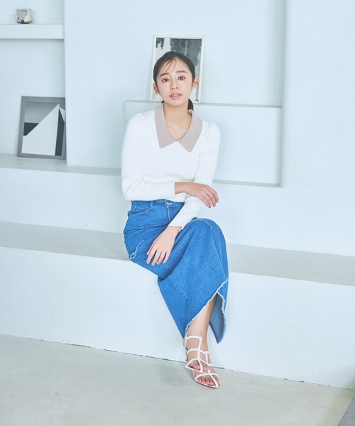 「mysty woman」 デニムスカート FREE ブラック レディース_画像5