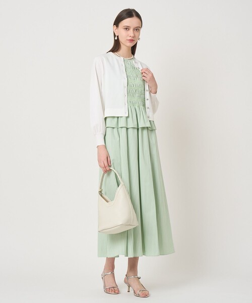 ANAYI（アナイ） ワンピース カラーストライプスモッキング ワンピース