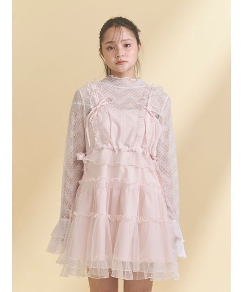 【新品タグ付き】merry jenny シアートップス ピンク merry jenny（メリージェニー） tシャツ シアーレーストップス