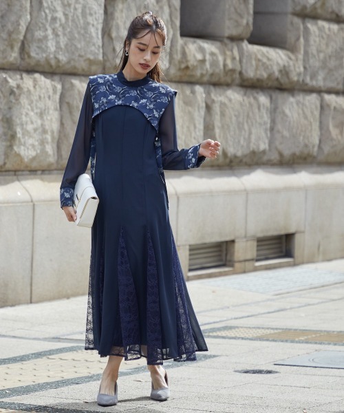 「Callarus」 長袖ワンピース L ブラック レディース_画像5