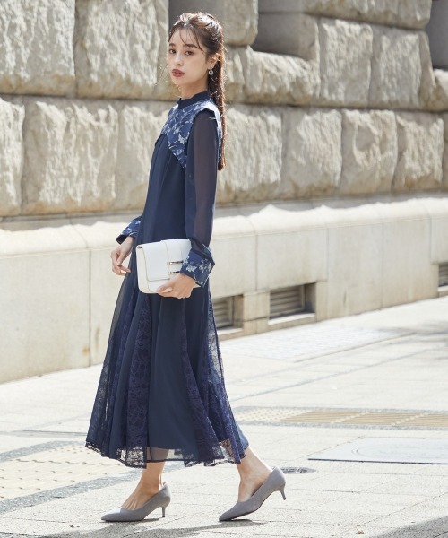 「Callarus」 長袖ワンピース L ブラック レディース_画像9