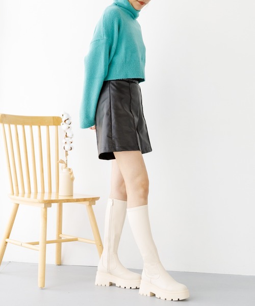 「attagirl」 ロングブーツ 3L ダークブラウン レディース_画像4