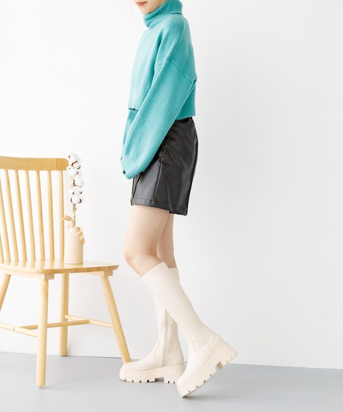 「attagirl」 ロングブーツ 3L ダークブラウン レディース_画像5