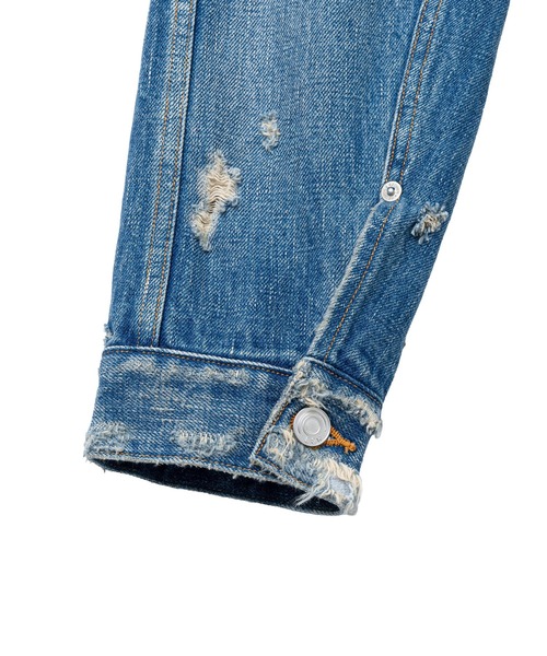 デニムジャケット gジャン DAMAGED DENIM JACKET ”CASSIDY メンズ レディースの画像