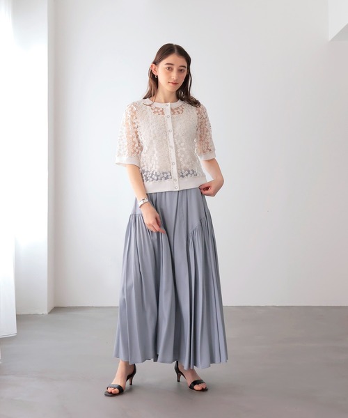 Jines（ジネス） ロング スカート サイドギャザースカート : ZOZOTOWN