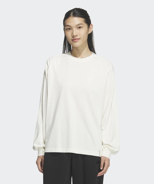 PLATS PLAISE ストライプ長袖トップス サイズ3 adidas（アディダス） tシャツ エッセンシャルズ プラス スリー