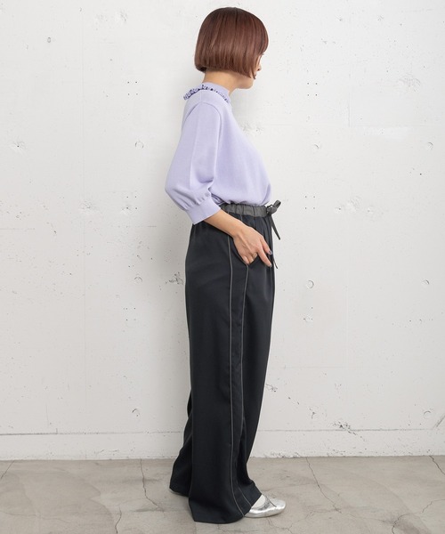パンツ サイドラインタックイージーパンツ レディース_17