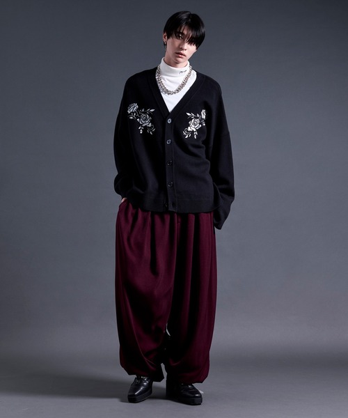 エルノロゼット ウィンブレ コラボ カーディガン ブラック Ellno Loset」 カーディガン MEDIUM ブラック メンズ Ellno Loset