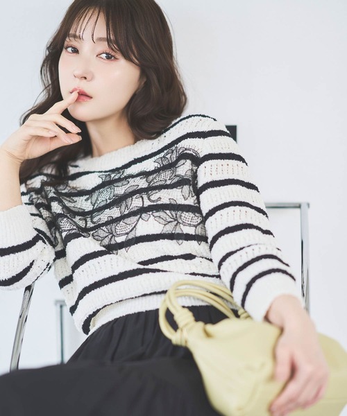 Noela♡ウォッシャブルレースニット NOELA（ノエラ） ニット セーター レース透かし編みニット レディース
