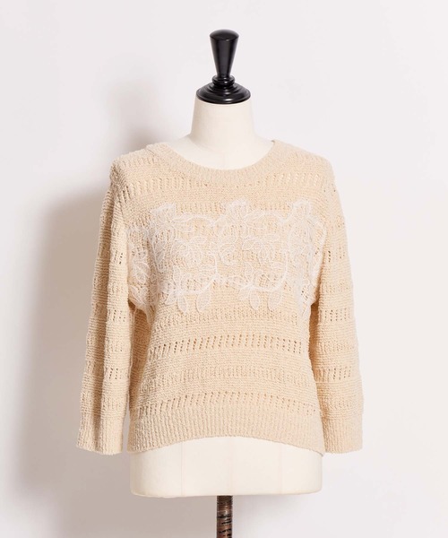 Noela♡ウォッシャブルレースニット NOELA（ノエラ） ニット セーター レース透かし編みニット レディース
