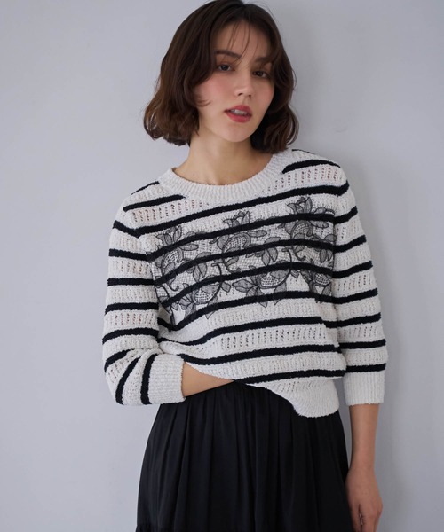 Noela♡ウォッシャブルレースニット NOELA（ノエラ） ニット セーター レース透かし編みニット レディース