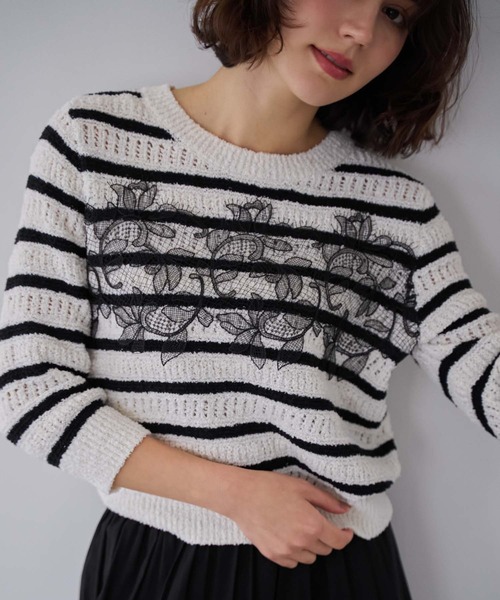 Noela♡ウォッシャブルレースニット NOELA（ノエラ） ニット セーター レース透かし編みニット レディース