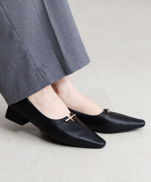 パンプス 入学式 「HIMIKO」「WEB限定」メタルバーアクセントパンプス/640013の画像