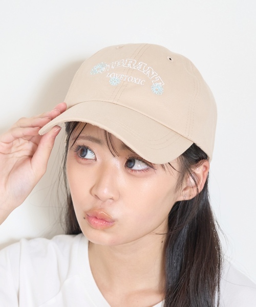 LOVETOXIC キャップ 帽子 フラワー刺しゅうキャップ キッズ 子供