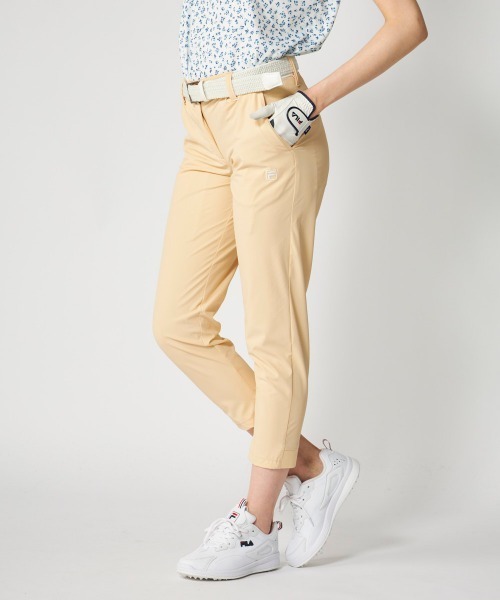 [新品]　[FILA ]　[大きいサイズ]　レディース イエロー ゴルフパンツ FILA GOLF パンツ 「FILA GOLF:フィラゴルフ」レディースストレッチ9分