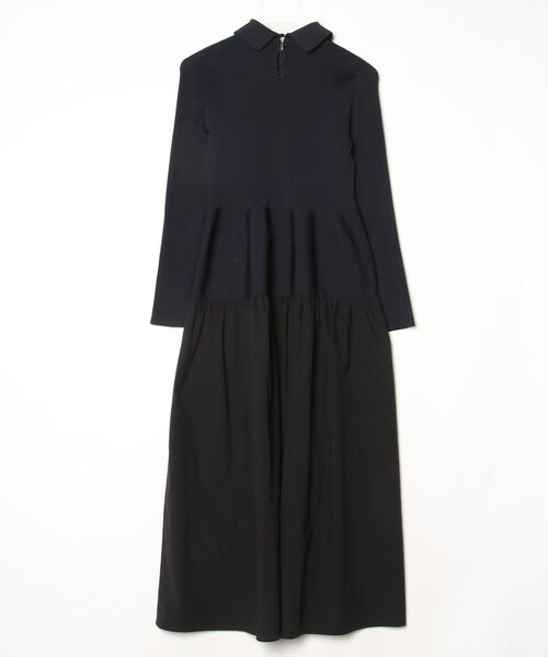「UNITED ARROWS」 長袖ワンピース FREE ネイビー レディースの画像