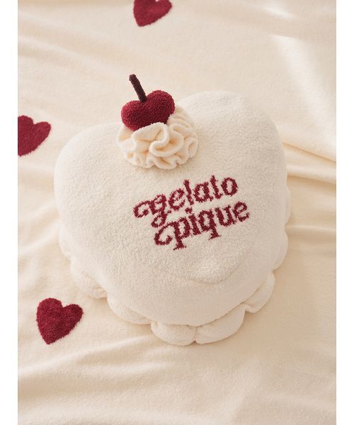 ジェラートピケハート型クッション ラベンダーカラー【SALE】3点 gelato pique Sleep クッション クッションカバー 「Sleep」ハート