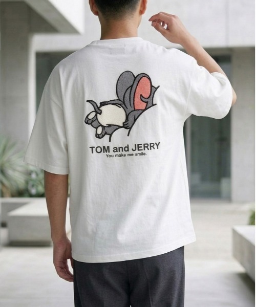 tシャツ 「TOM ＆ JERRY/トムとジェリー」キャラクターサガラ刺繍半袖T