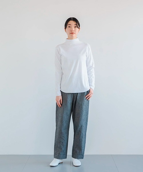 「D」 長袖カットソー MEDIUM ライトグレー レディース_画像4