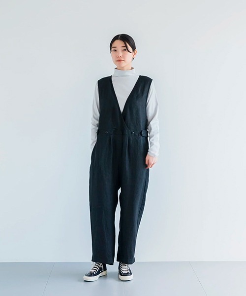 「D」 長袖カットソー MEDIUM ライトグレー レディース_画像5