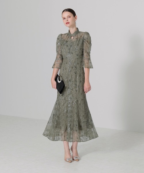 「Leja」 長袖ワンピース MEDIUM グリーン レディース_画像4