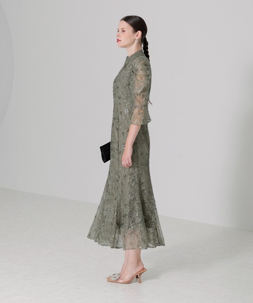 「Leja」 長袖ワンピース MEDIUM グリーン レディース_画像6