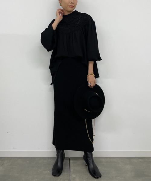 「LOUNGEDRESS」 ロングスカート FREE チャコールグレー レディース_画像6