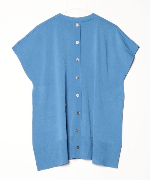 「theory luxe」 半袖ニット 38 ブルー レディース_画像2