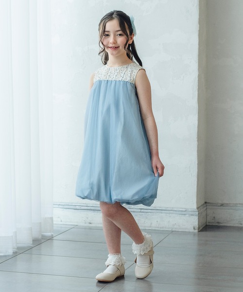 【お値下げ期間中】DRESSCOキッズドレス（膝丈）100センチ DRESCCO（ドレスコ） ワンピース 花柄切替バルーンワンピース キッズ