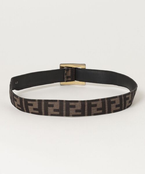⭐️Profile一読お願いします⭐️FENDI ズッカ柄 レザーベルト FENDI（フェンディ） FF柄 ズッカ レザーベルト - ブラック レディース