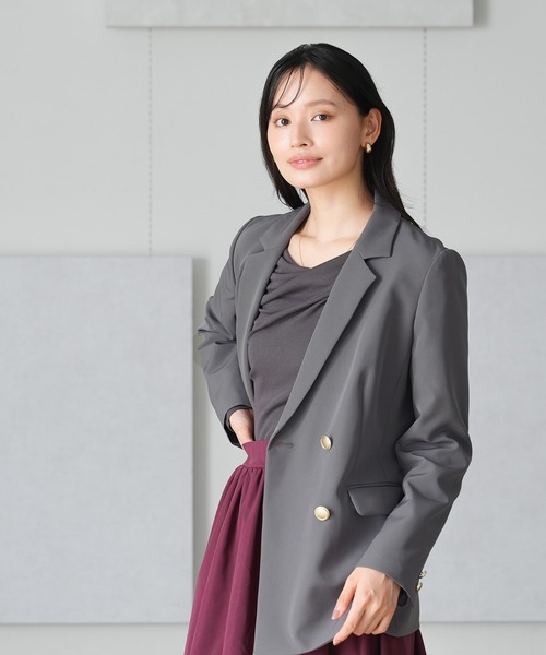 「TRUDEA」 テーラードジャケット MEDIUM ブラウン レディース_画像4
