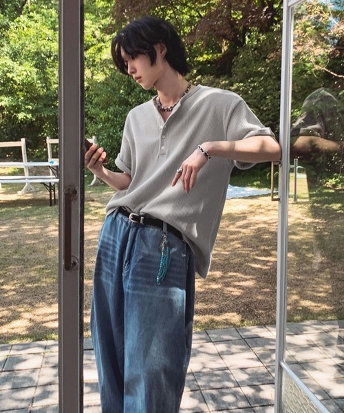 「NOWLE」 半袖Tシャツ LARGE ダークネイビー メンズ_画像7