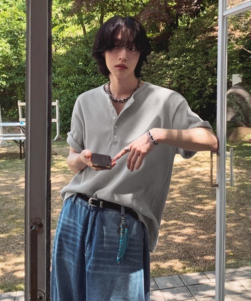 「NOWLE」 半袖Tシャツ LARGE ダークネイビー メンズ_画像8