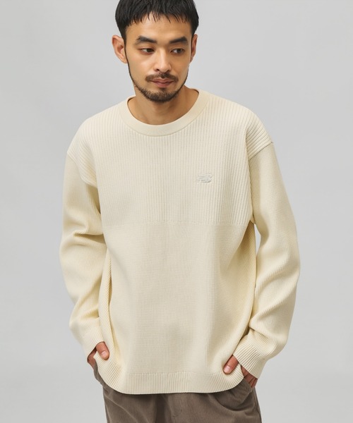 New Balance ニットセーター イエロー/ホワイト New Balance（ニューバランス） セーター ニット 「別注