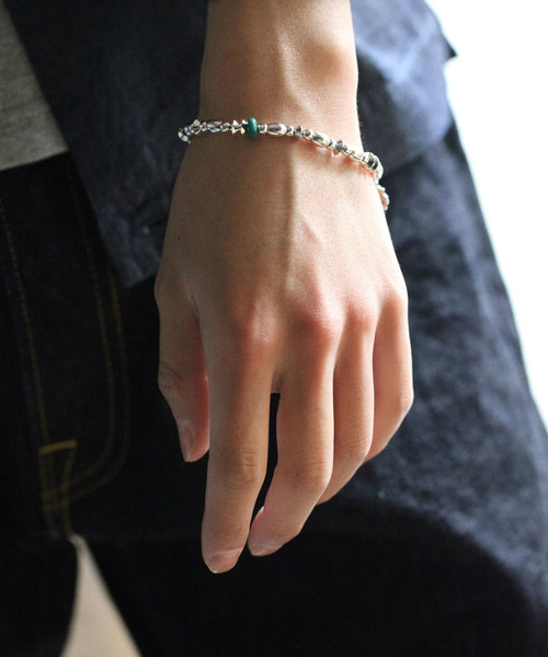 メタル編み込みブレスレット SunKu サンク 39 Mix Silver Beads ネックレス & ブレスレット