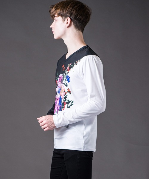 新品正規品 tシャツ Tシャツ BOUQET-50/50(ブーケ-50/50)花柄プリント Vネック ロンT ZOZOTOWN PayPayモール店 - 通販 - PayPayモール 格安最新品