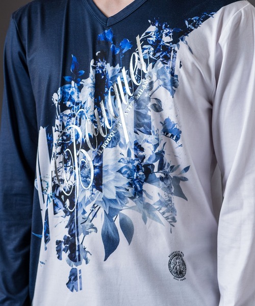 新品正規品 tシャツ Tシャツ BOUQET-50/50(ブーケ-50/50)花柄プリント Vネック ロンT ZOZOTOWN PayPayモール店 - 通販 - PayPayモール 格安最新品
