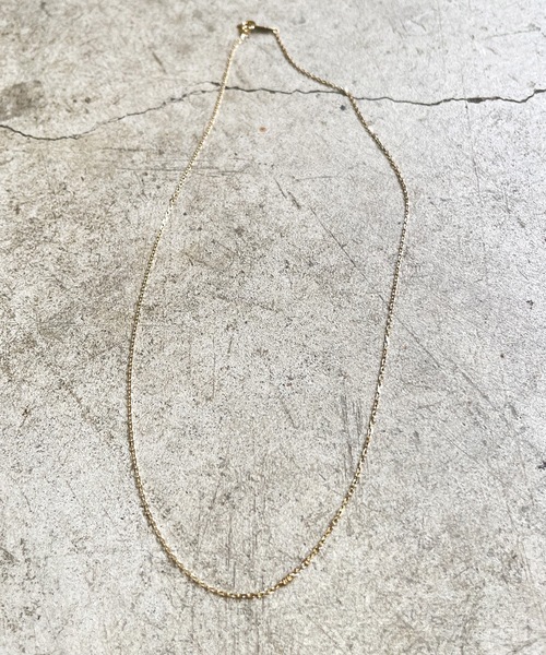 ネックレス K18 GOLD CUT AZUKI CHAIN NECKLACE (S) 40cm 18金 カットアズキ チェーン ネックレス（細）の画像