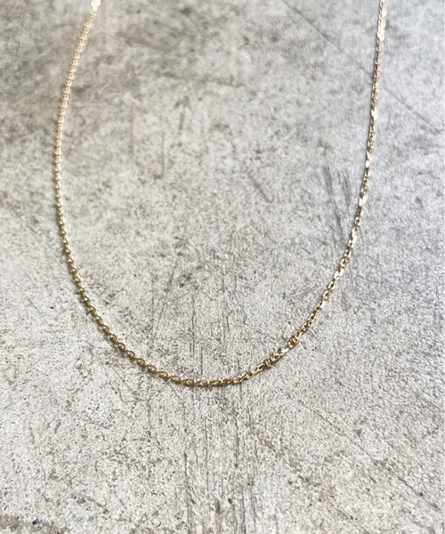 ネックレス K18 GOLD CUT AZUKI CHAIN NECKLACE (S) 40cm 18金 カットアズキ チェーン ネックレス（細）の画像